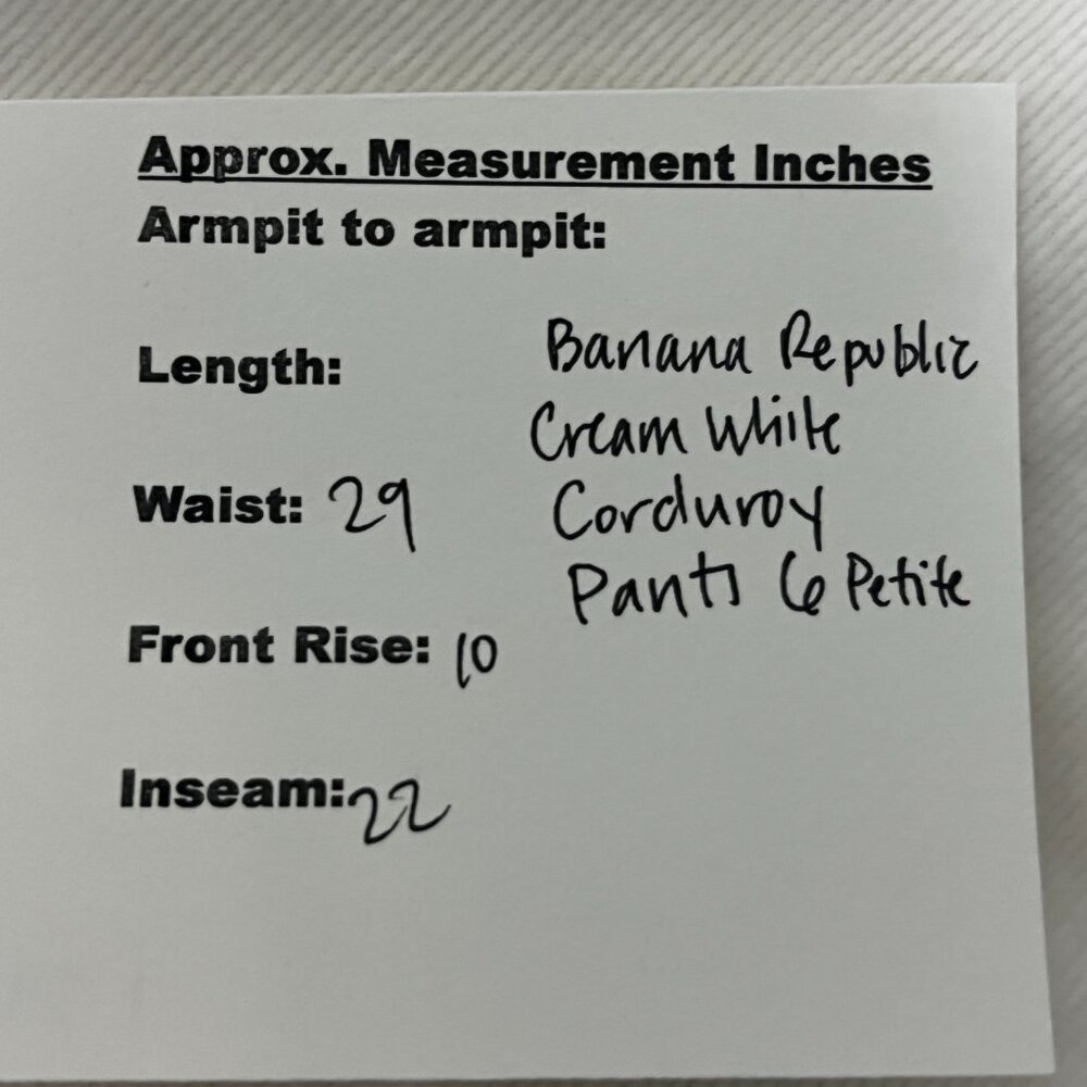 2/$30 Banana Republic Cream White Wide Leg Corduroy Pants 6 Petite - Picture 6 of 7